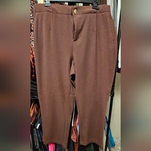 EUC Torrid Chocolate Brushed Twill Straight Leg Trousers Sz 18s